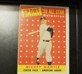 1958 Topps Baseball Mickey Mantle All - Star