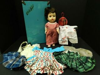 Vintage R&b Arranbee Littlest Angel 10” Doll With Trunk And Clothes