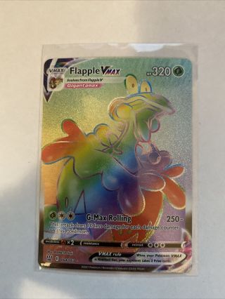 Pokemon Flapple Vmax Secret Rare Rainbow 164/163 Battle Styles Card M/nm