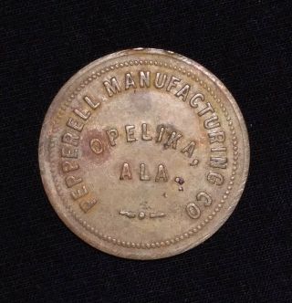 Brass Ice Token Pepperell Manufacturing Co.  Opelika Alabama Good For 25 Lbs.  Ice