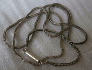 Good Antique Silver Foxtail Snake Chain Necklace With Barrel Clasp