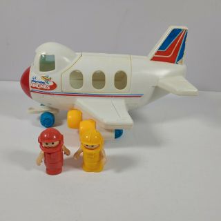 Vintage Playskool Lil Playmates Airlines Airplane & 2 Astronauts