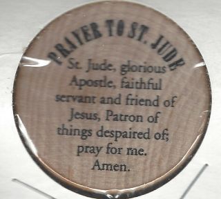Prayer To St.  Jude,  St Jude Shrine,  Baltimore,  Maryland,  Token,  Wooden Nickel