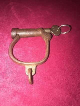 Antique / Vintage Hiatt Police / Prison Service Handcuff With Key