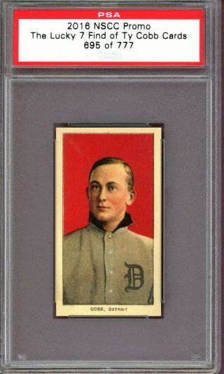 2016 Nscc Promo The Lucky 7 Find Ty Cobb Red Portrait 695/777 Psa Holdered