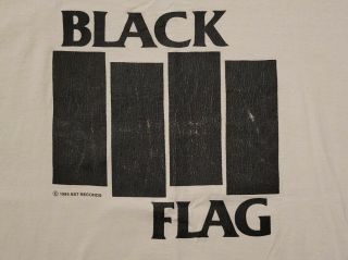 Vintage 1985 Black Flag Punk Rock Sst Band Logo T - Shirt Xl