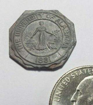 University Of Alabama Seal - Antique Die Struck Pewter