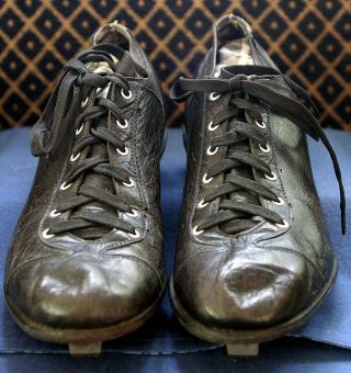 Wisco Baseball Cleats Metal Spikes Vtg Antique Sporting Goods Kangaroo Leather