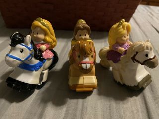 3 Little People Klip Klop Horses,  Disney Princess,  Rapunzel,  Aurora,  Belle