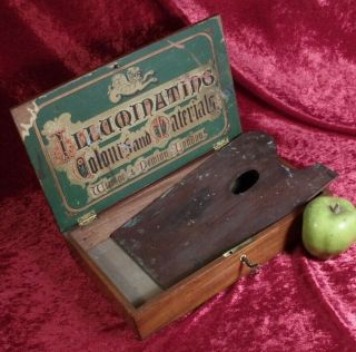 Antique Windsor & Newton Artists Mahogany Paint Box For Watercolours