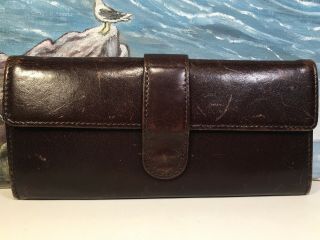 Vintage Hobo International Brown Leather Women’s Wallet 4x8 Coin Purse Wallet