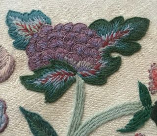 Vintage Crewel Embroidery Panel Jacobean/arts & Crafts Wool Work Tapestry