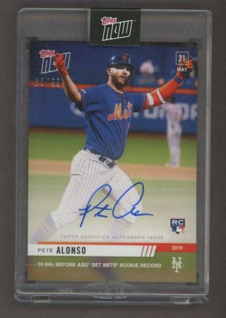2019 Topps Now Pete Alonso Rc Rookie Auto 83/99 York Mets