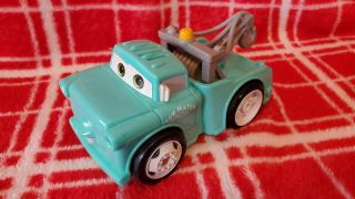 Disney Pixar Cars Mater Shake N Go Blue Green Tow Truck Fisher Price