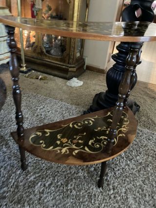 Vintage Italian Inlaid Side Table Demi 3