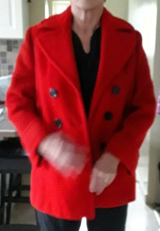 Vintage Hudson Bay Red Point Blanket Ladies Medium Coat Made In England