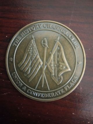 The History Channel Club Union And Confederate Flags Token Coin & 1776 Token