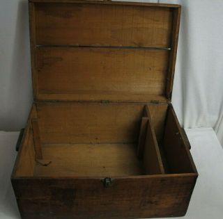 Wooden Wood Storage Box With Lid Vintage Homemade 46cm By 32cm By 19cm