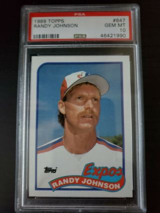 1989 Topps Randy Johnson 647 Baseball Card Psa 10 Gem