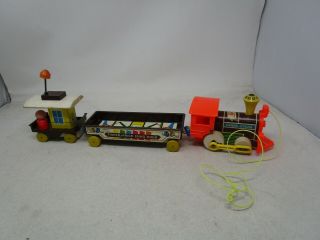 Vintage 1964 Fisher - Price Chug - Chug Wooden Train Magnetic Pull Toy 168