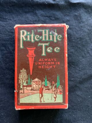 Antique Golf Tees Box Rite - Hite Tee With Golf Tees