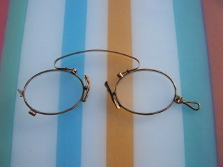 Antique Old Vintage Victorian / Edwardian Gold / Gold Filled Glasses Spectacles
