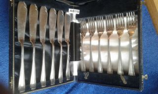 Art Deco Cutlery Set Fish By H Perry & Co
