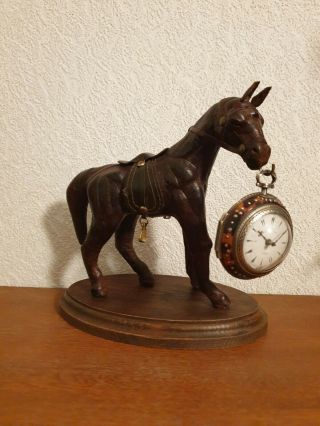 Antique Leather Horse Pocket Watch Holder,  Stand