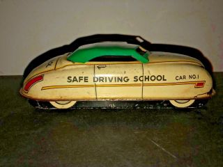 Antique/vintage Marx Tin Wind Up Toy No.  1 Car Safe Driving School W/key