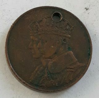 1939 Canada Ottawa Royal Visit Commemorative Medal Gorgeous Bronze 16m Has Hole