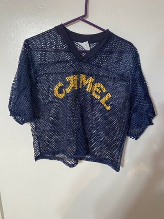 Vintage 80s Joe Camel Cigarettes Jersey Mesh T - Shirt Crop Short Style