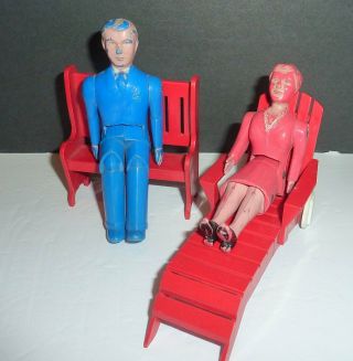Vintage Renwal Man And Woman Husband & Wife Doll House Play Toys Action Figure