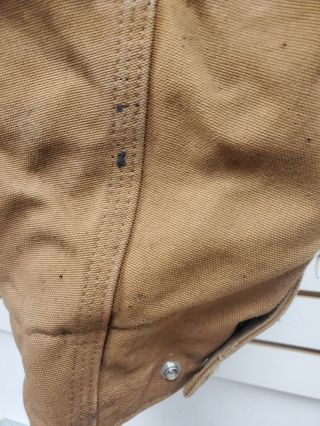 Carhartt Vintage USA J01 Blanket Lined Trucker Duck Denim Work Jacket 46R R TAN 2