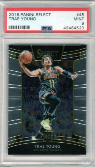 Trae Young 2018 - 19 Panini Select Rookie Rc 45 Psa 9 -