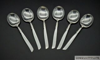Vintage Art Nouveau Oneida Community South Seas Soup Spoons Silver Plated