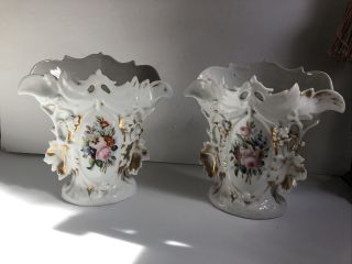 19th Century Antique Old Paris Porcelain Mantle Vases