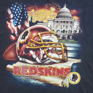 Vintage Washington Redskins Football T - Shirt Xl 2000 Washington Dc American Flag