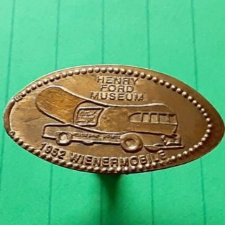 ☆ 1952 Wienermobile Henry Ford Museum Vintage Pressed Copper Penny