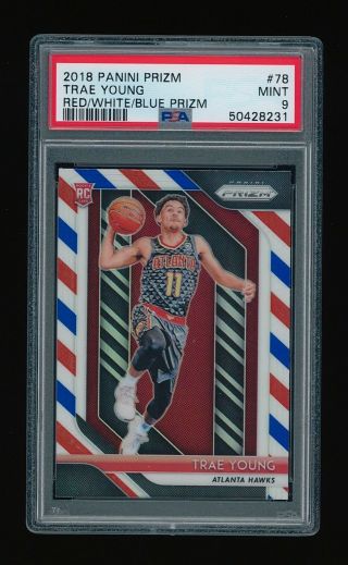 Trae Young 2018 - 19 Prizm 78 Rookie Red/white/blue Psa 9 Rc
