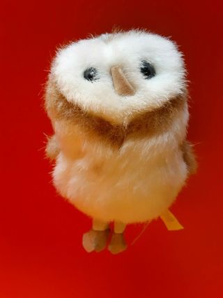 Euc Folkmanis Barn Owl Finger Puppet Plush Toy Stuffed Animal Bird 4 "