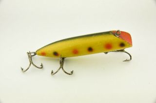 Vintage South Bend Musky Musk Oreno Antique Fishing Lure Yellow Spot Jt4
