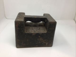 Antique Cast Iron Calibration Test Weight Grip Handle 56 Lb Us Standard