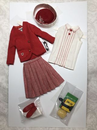 10” Vintage Mattel Barbie Skipper Clothing School Girl Red Jacket Skirt Booksm54