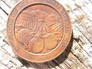 Medal California Orange County Bicentennial 1769 - 1969 Portola Party,  Bronze