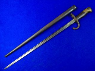 Antique Old France French 1877 Dated Bayonet Short Sword W/ Scabbard