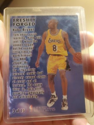 96 - 97 Kobe Bryant 1996 - 97 Fleer Metal FRESHLY FORGED Kobe Bryant Rookie 3 2