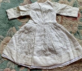 Antique Doll Fancy Cotton Dress For French Or German Bisque Doll