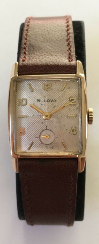 Vintage Bulova Watch 10k Rolled Gold Plate 21 Jewels Usa 1963 Checkers Dial