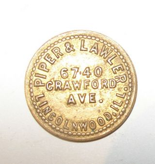 Vintage Piper & Lawler 10 Cent Trade Token Coin Medal 25mm