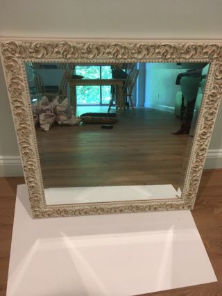 Large Ornate Wood Frame Wall Mirror